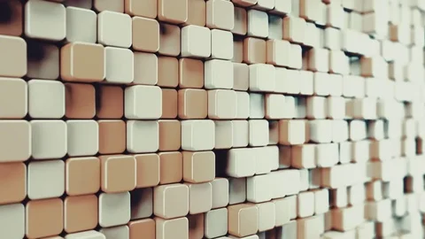 Abstract Rounded Cubes Move, 3d Animation 4k Stock Footage 74270680