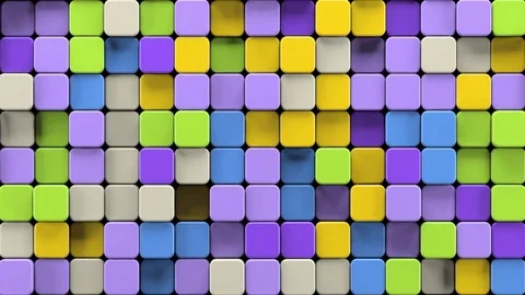 Abstract Rounded Cubes Move, 3d Animation 4k Vídeo Stock 74270981