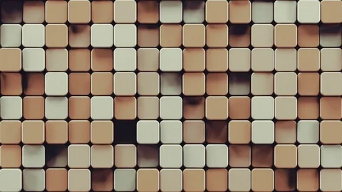 Abstract Rounded Cubes Move, 3d Animation 4k Video stock 74271190