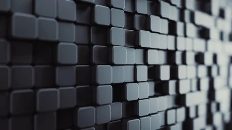 Abstract Rounded Cubes Move, 3d Animation 4k Video stock 74271279
