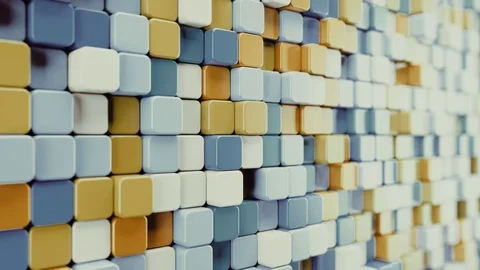 Abstract Rounded Cubes Move, 3d Animation 4k Video stock 74271325