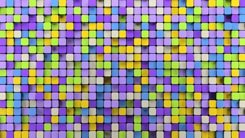 Abstract Rounded Cubes Move, 3d Animation 4k Vídeo Stock 74271373