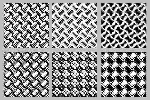 Abstract rounded diagonal square pattern background set Stock Illustration