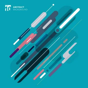 Abstract rounded geometric shape blue color tone background. Illustrazione stock