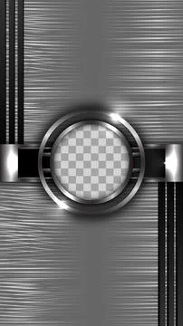 Abstract rounded grey and silver black steel card design with copy space Stock Illustration