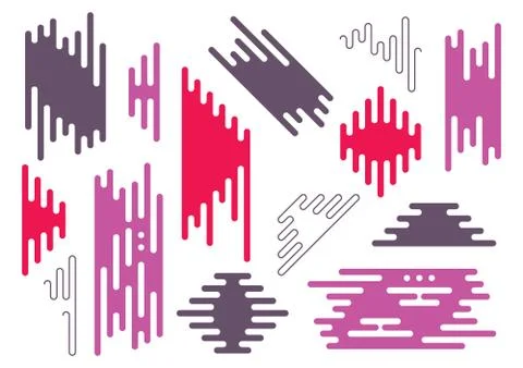 Abstract rounded line design elements Stock Illustration