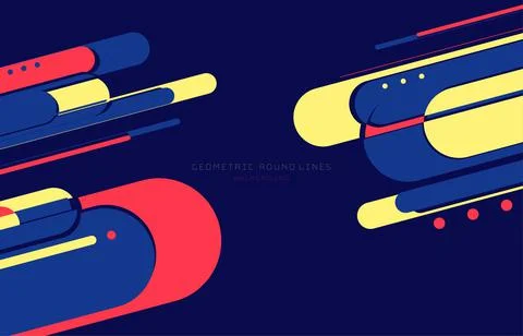 Abstract rounded lines pattern design of geometric artwork template. Stock-Illustration