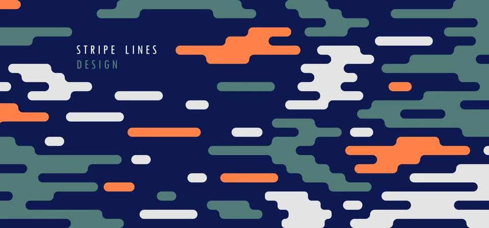 Abstract rounded lines pattern geometric style artwork template. Illustrazione stock