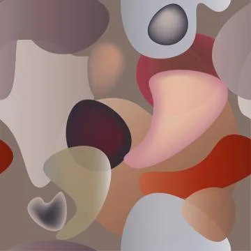 Abstract rounded liquid shapes on grey-blue background seamless pattern. Endl Illustrazione stock