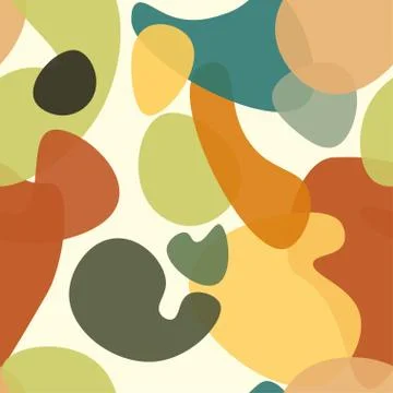 Abstract rounded liquid shapes on white background seamless pattern. Endless Stockillustratie