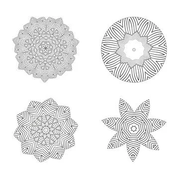 Abstract rounded openwork figures for decorative purposes. Illustrazione stock