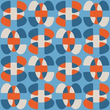 Abstract rounded ornament for decorating any surfaces or things. Seamless pat Stock Illustration