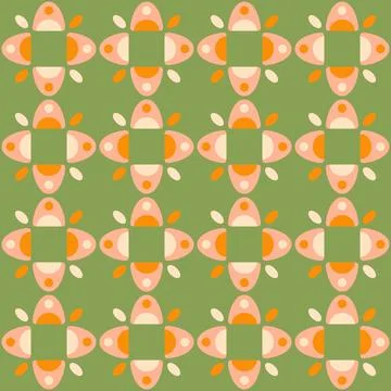 Abstract rounded ornament for decorating any surfaces or things. Seamless pat Stock Illustration