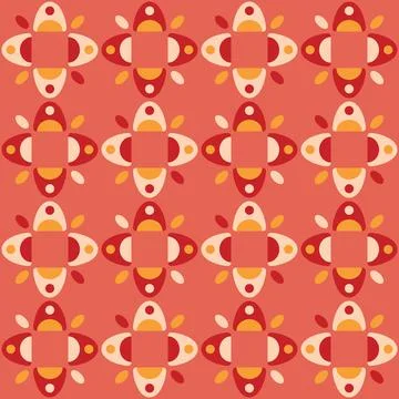 Abstract rounded ornament for decorating any surfaces or things. Seamless pat Stock Illustration