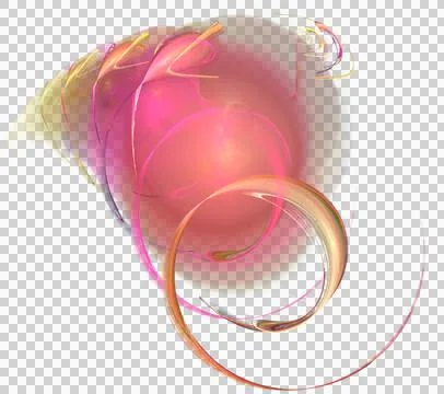 Abstract rounded pink pattern without background, isolated element, decor Stock Illustration