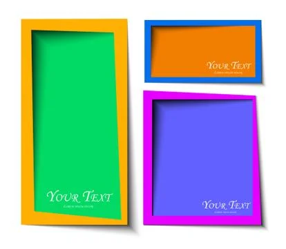 Abstract Rounded rectange text boxes with colorful background design Stock Illustration