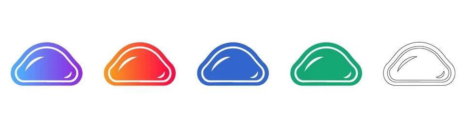 Abstract Rounded Shape Design Icons Stock Illustration