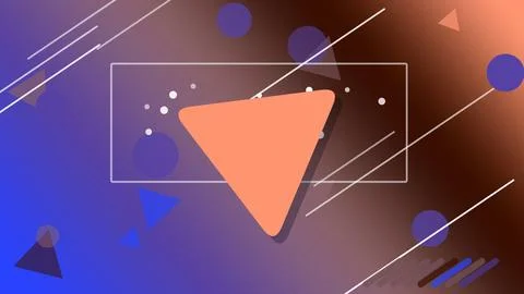 An abstract rounded square frame icon surrounds an orange triangle shape on.. Stock Illustration