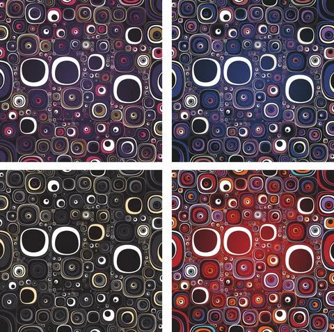 Abstract Rounded Square Multicolored Pattern Illustrazione stock