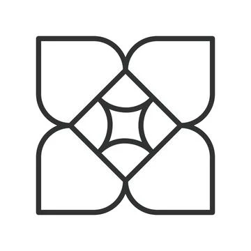 Abstract rounded square pattern, icon in line design. abstract, square, rounded Stock Illustration