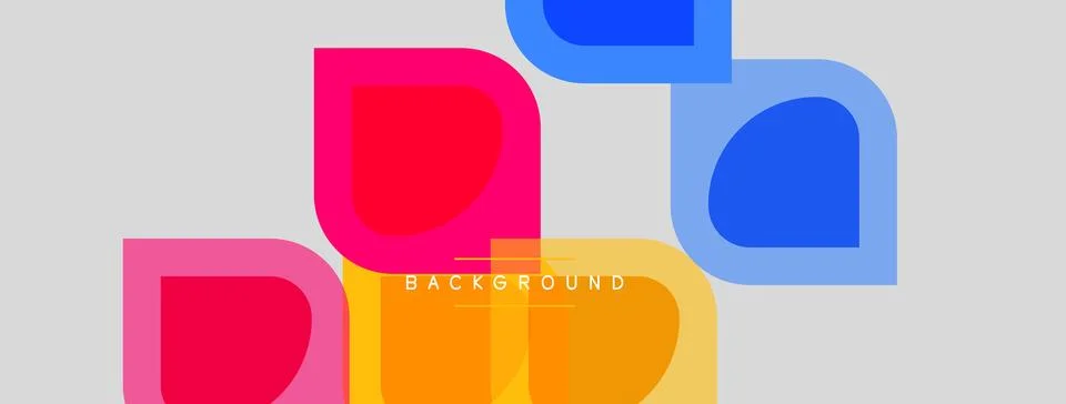 Abstract rounded squares overlap, creating vibrant color blocks. Background i Illustrazione stock