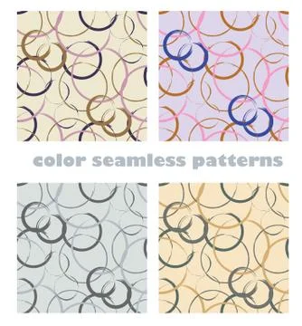 Abstract rounds seamless patterns Stock Illustration