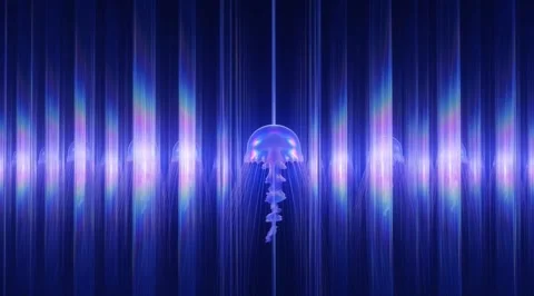 Abstract rows of glowing digital jellyfish Stock Footage 331459378