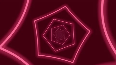 Abstract ruby red digital neon polygon shapes tunnel background Stock Footage 172479292