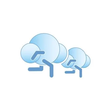 Abstract running clouds icon vector illustration isolated on white background Stock Illustration