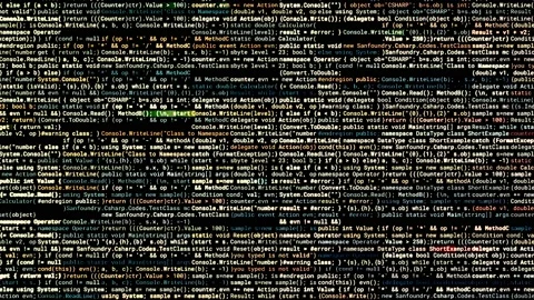Abstract running from left to right random lines of a computer code. Animation Video stock 155149509