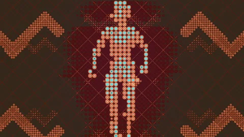 Abstract running man flat pattern for motion graphic design. 3d seamless loop Stock Footage 141510334