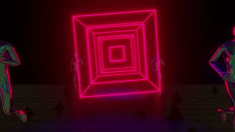 Abstract Running VJ Night Background Stock Footage 219636213