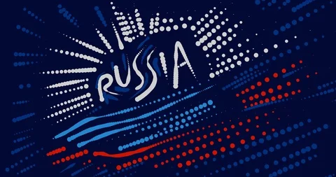 Abstract Russia Flag 2D animation Stock Footage 100615885