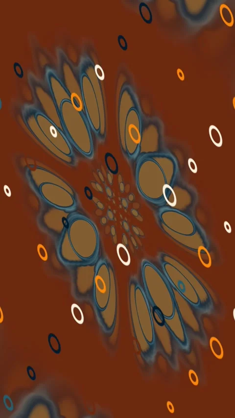 Abstract Rust Orange Kaleidoscope Motion Background with Organic Fluid Shapes Stock Footage 342911159