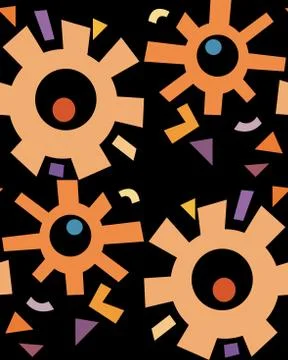 Abstract Rusty Gears Pattern 스톡 일러스트