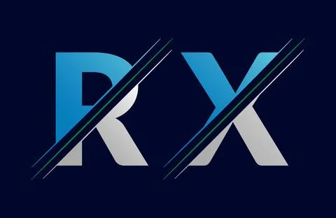 Abstract rx letter logo design template. Vector Logo Illustration. Stock Illustration