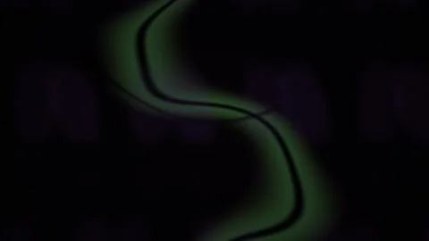 Abstract S Curve Flowing Green Light on Dark Background with Purple Squares. Stock Footage 333919919