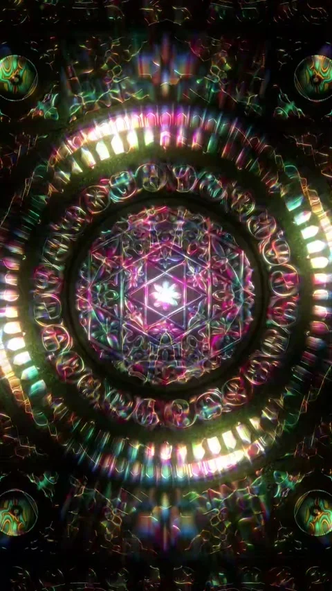 Abstract sacred geometry motion with elegant cultural motif inspired by timeless Stock Footage 319081777
