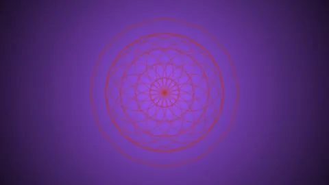 Abstract Sacred Geometry Red Mandala Circular Pattern on Dark Purple Gradie.. Stock Illustration