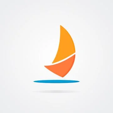 Abstract sailboat logo design Stock Illustration