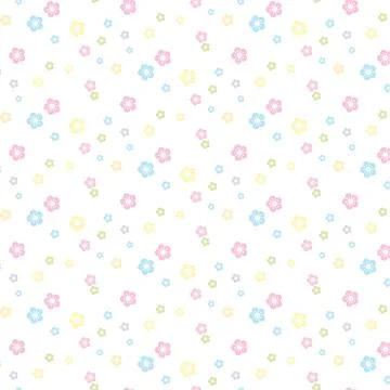 Abstract Sakura Flower Pattern. Colorful Cherry Blossom Pattern Background Stock Illustration