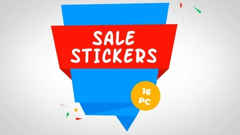 Abstract Sale Stickers After Effects stock