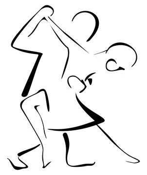 Abstract salsa dancers Stock Illustration