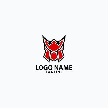 Abstract samurai head logo design vector Illustrazione stock