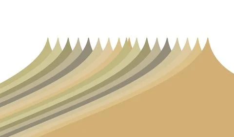 Abstract Sand Dunes Wave Pattern In Earth Tones Minimal Retro Landscape Bac.. Illustrazione stock