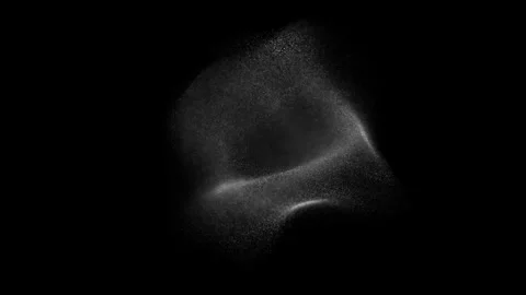 Abstract sand motion. Gray grains on black background. Dust particles swirl.. 스톡 동영상 290038906