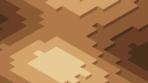 Abstract sandstone isometric strata loop background, brown geometric terrain Видео 344855110