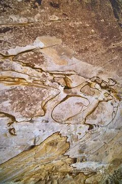 Abstract Sandstone Patterns and Erosion Texture Close Up Natural Rock Surface Stock Photos