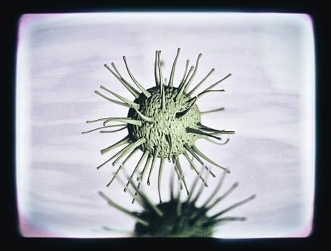 Abstract SARS coronavirus cell, making sick. Pandemic spreading worldwide Stock Illustration