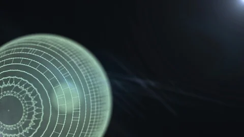 Abstract satellite orbiting and illuminating in dark space. Stock Footage 117657484